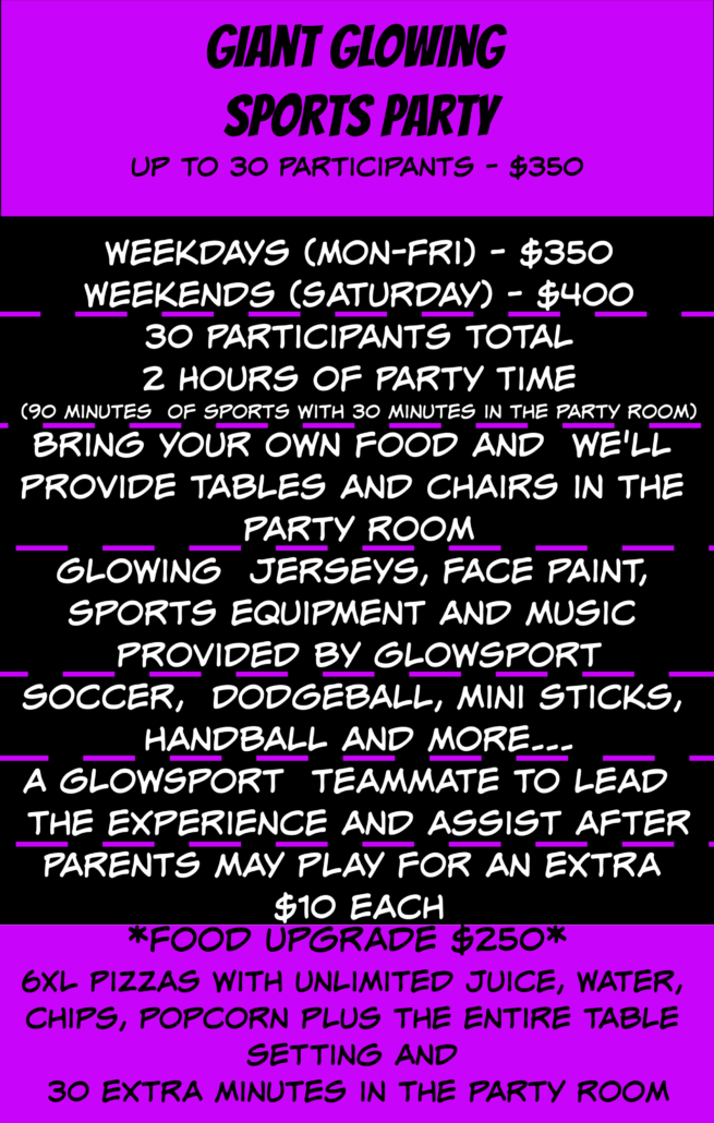 Giant Glowing Sports Party